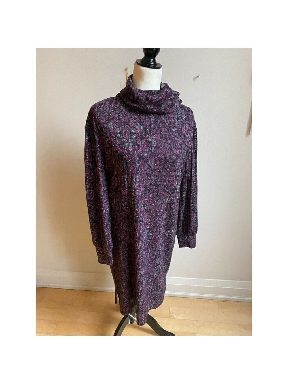 London Times BNWOT womens sweater dress NEW sz Medium cowl neck